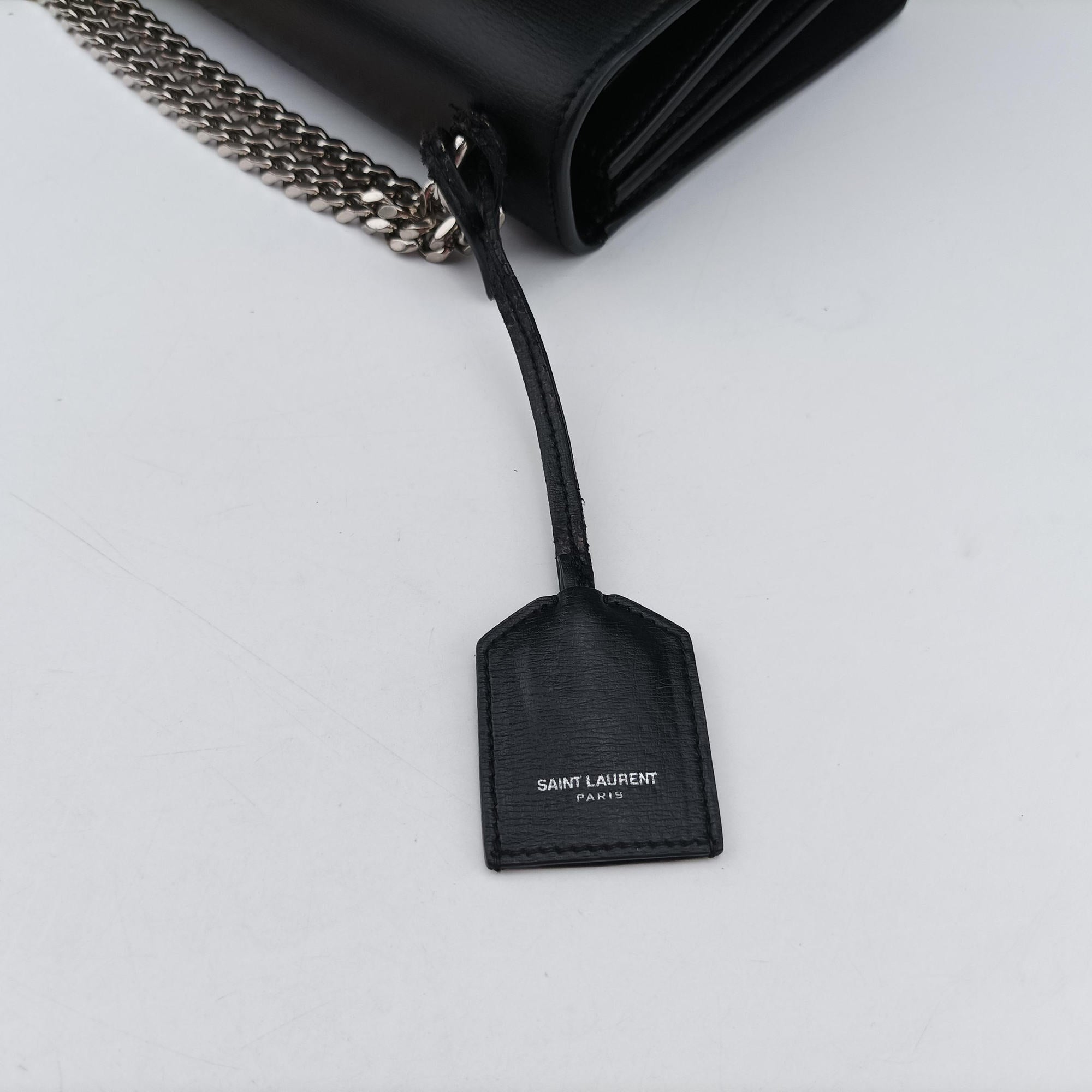 Pre-owned Yves Saint Laurent SUNSET Black Leather 442906 shoulderbag | stylenewstar