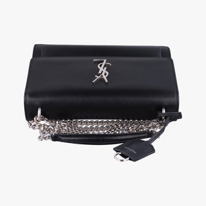 Pre-owned Yves Saint Laurent SUNSET Black Leather 442906 shoulderbag | stylenewstar