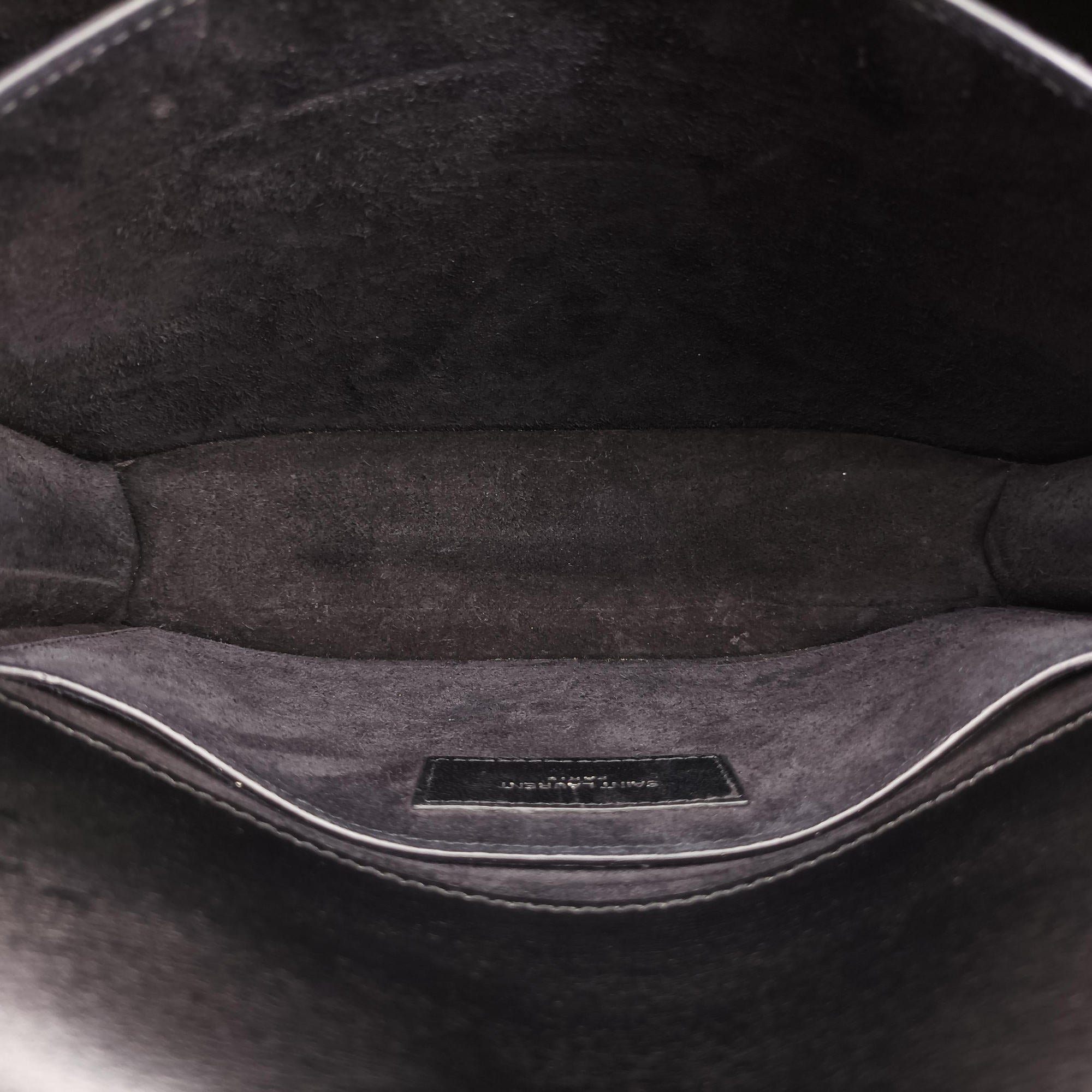 Pre-owned Yves Saint Laurent SUNSET Black Leather 442906 shoulderbag | stylenewstar