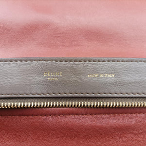 Pre-owned Celine Trapeze Orange×Brown Suede × leather  shoulderbag | stylenewstar