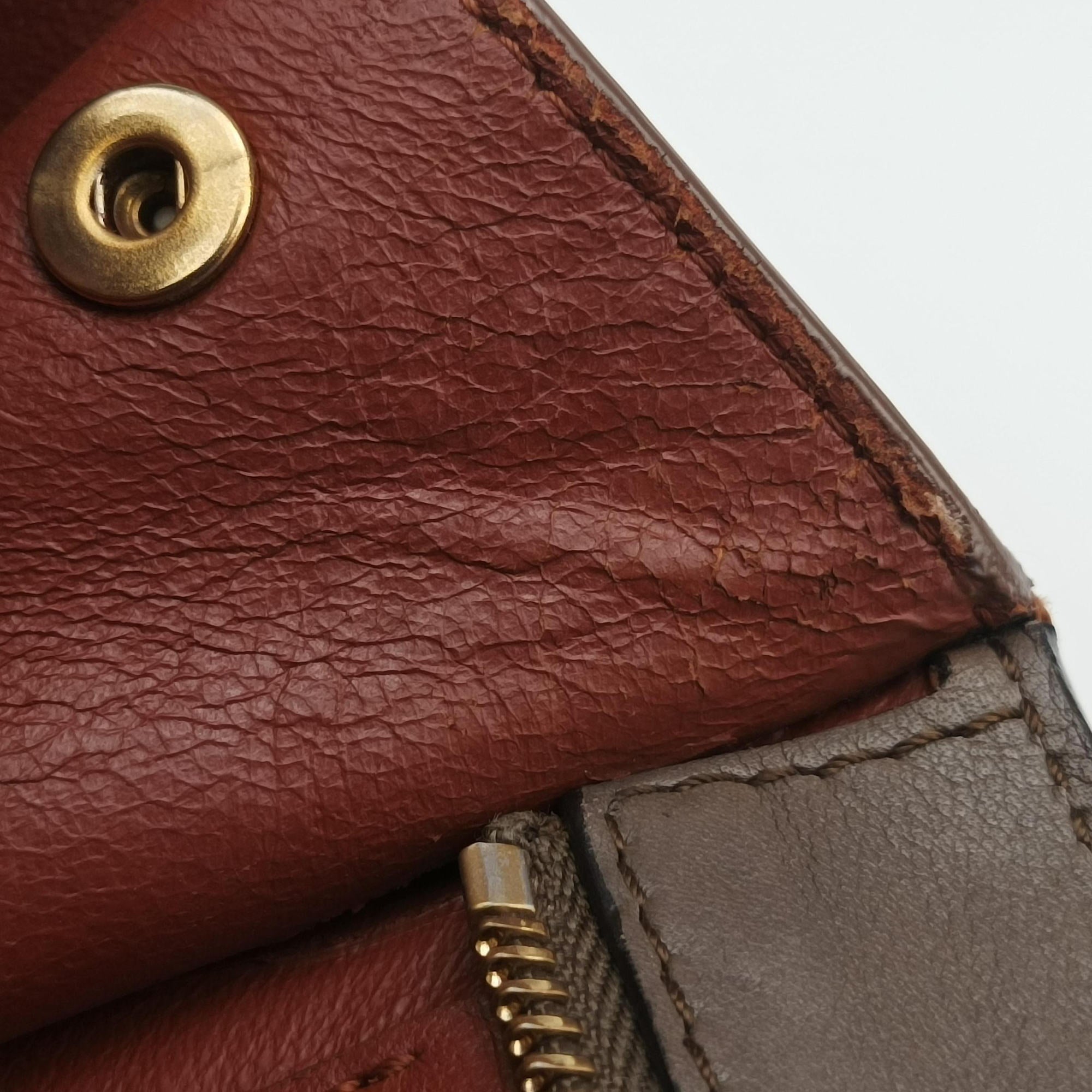 Pre-owned Celine Trapeze Orange×Brown Suede × leather  shoulderbag | stylenewstar
