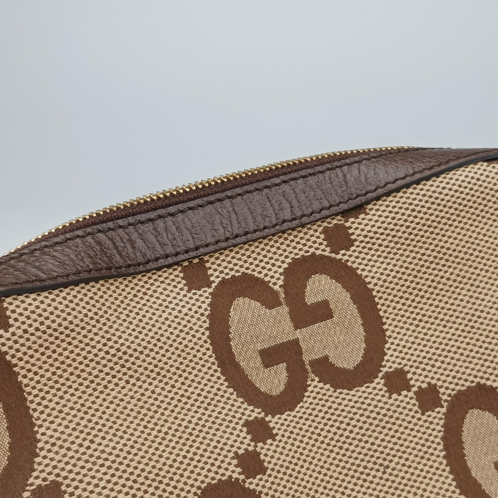 Pre-owned Gucci Jumbo GG Messenger Brown canvas×leather 675891 shoulderbag | stylenewstar