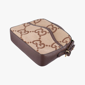 Pre-owned Gucci Jumbo GG Messenger Brown canvas×leather 675891 shoulderbag | stylenewstar