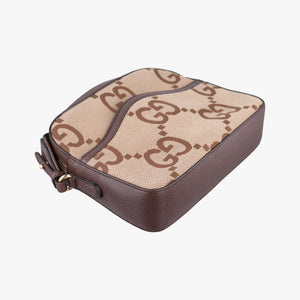 Pre-owned Gucci Jumbo GG Messenger Brown canvas×leather 675891 shoulderbag | stylenewstar
