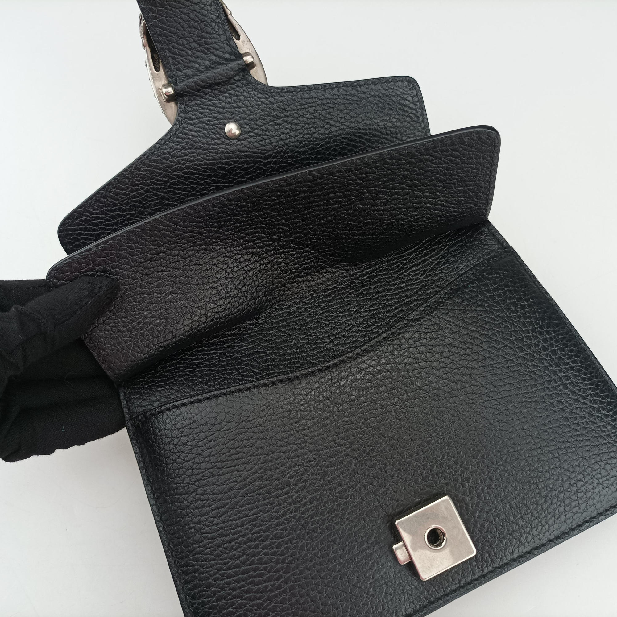 Pre-owned Gucci Dionysus Black Leather 421970 shoulderbag | stylenewstar