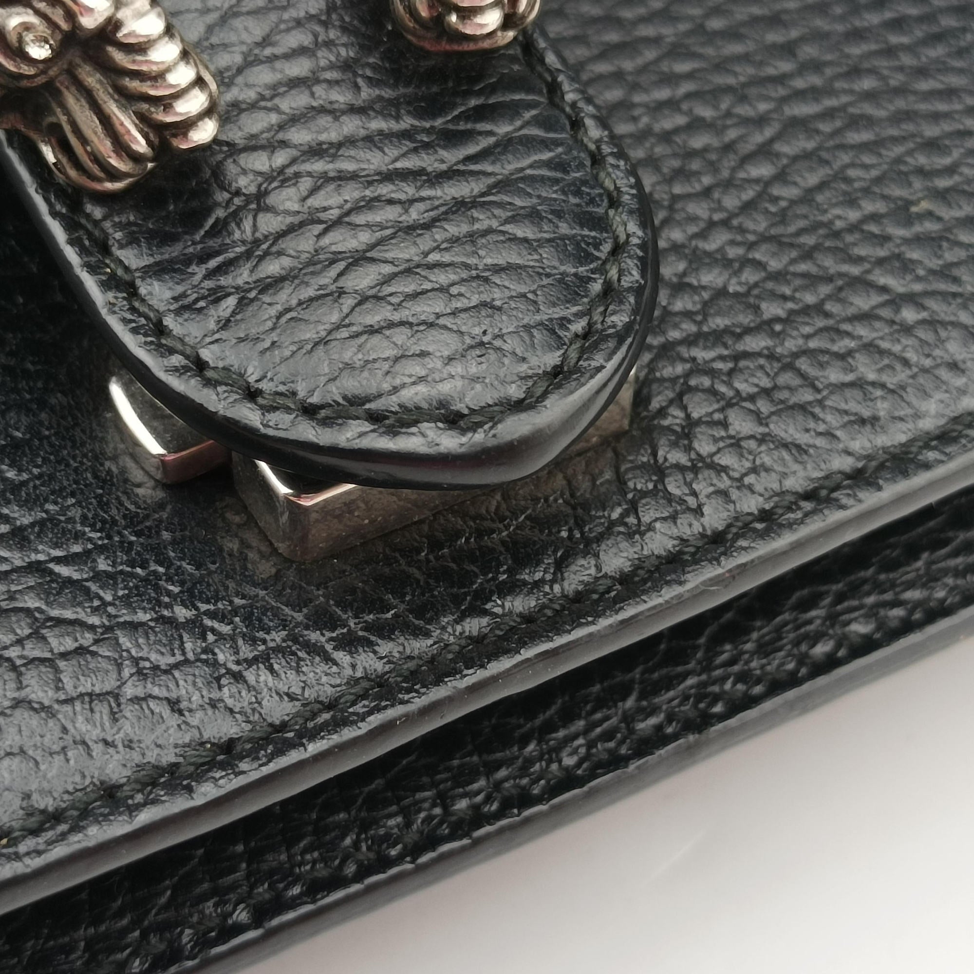 Pre-owned Gucci Dionysus Black Leather 421970 shoulderbag | stylenewstar