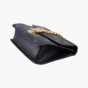 Pre-owned Gucci Sylvie Black×Multicolor Leather 524405 shoulderbag | stylenewstar