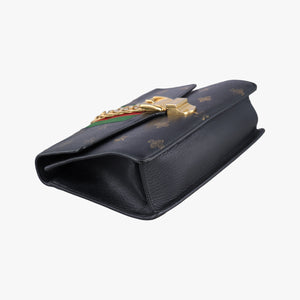 Pre-owned Gucci Sylvie Black×Multicolor Leather 524405 shoulderbag | stylenewstar