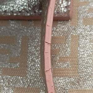 Pre-owned Fendi Baguette Beige × Silver×Pink canvas 8BR180 shoulderbag | stylenewstar
