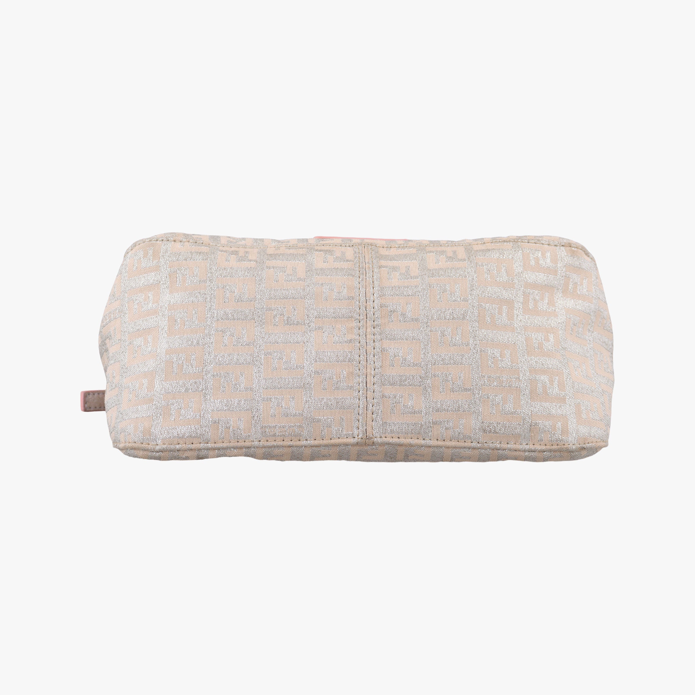 Pre-owned Fendi Baguette Beige × Silver×Pink canvas 8BR180 shoulderbag | stylenewstar
