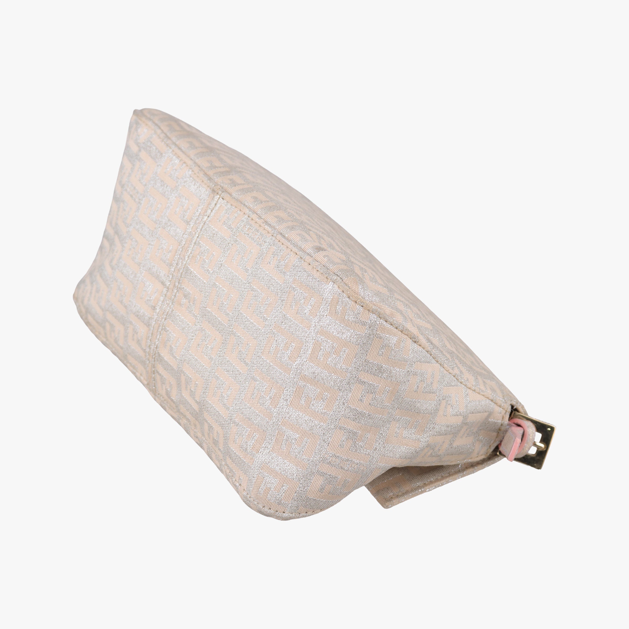 Pre-owned Fendi Baguette Beige × Silver×Pink canvas 8BR180 shoulderbag | stylenewstar