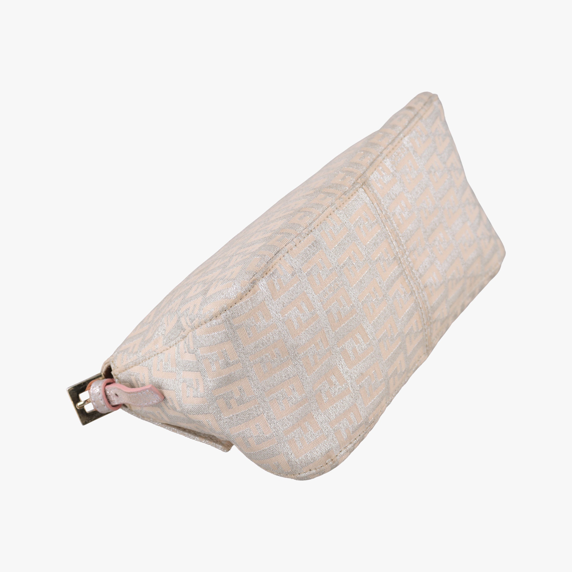 Pre-owned Fendi Baguette Beige × Silver×Pink canvas 8BR180 shoulderbag | stylenewstar