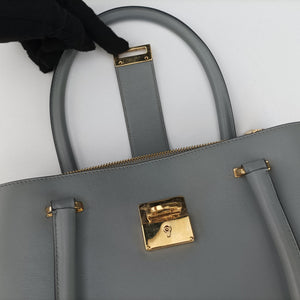 Pre-owned Ferragamo Gancini Juliet Grey leather  handbag | stylenewstar