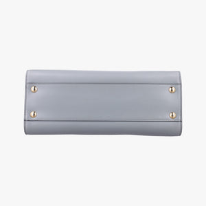 Pre-owned Ferragamo Gancini Juliet Grey leather  handbag | stylenewstar