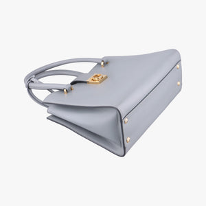 Pre-owned Ferragamo Gancini Juliet Grey leather  handbag | stylenewstar