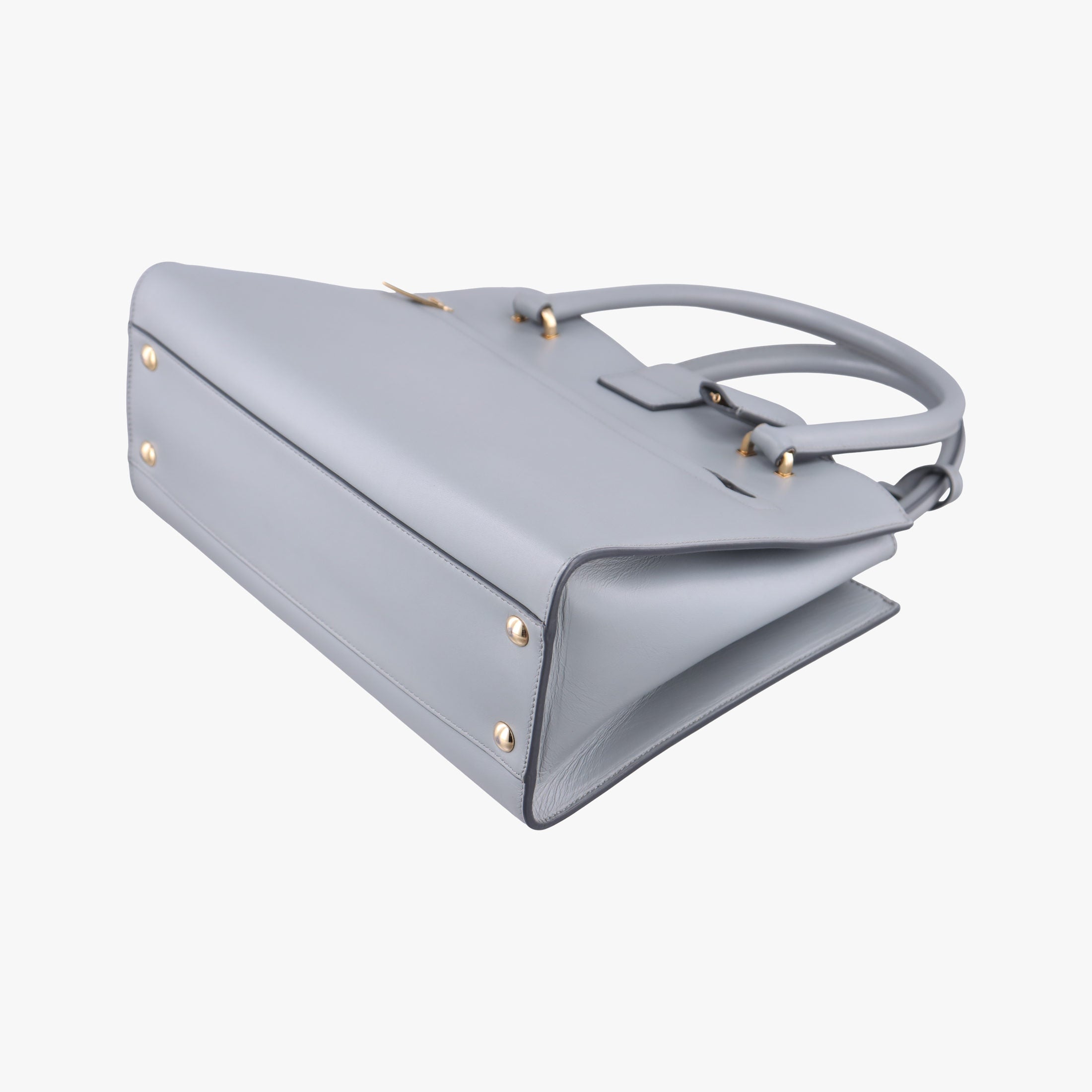 Pre-owned Ferragamo Gancini Juliet Grey leather  handbag | stylenewstar