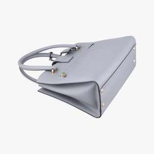 Pre-owned Ferragamo Gancini Juliet Grey leather  handbag | stylenewstar