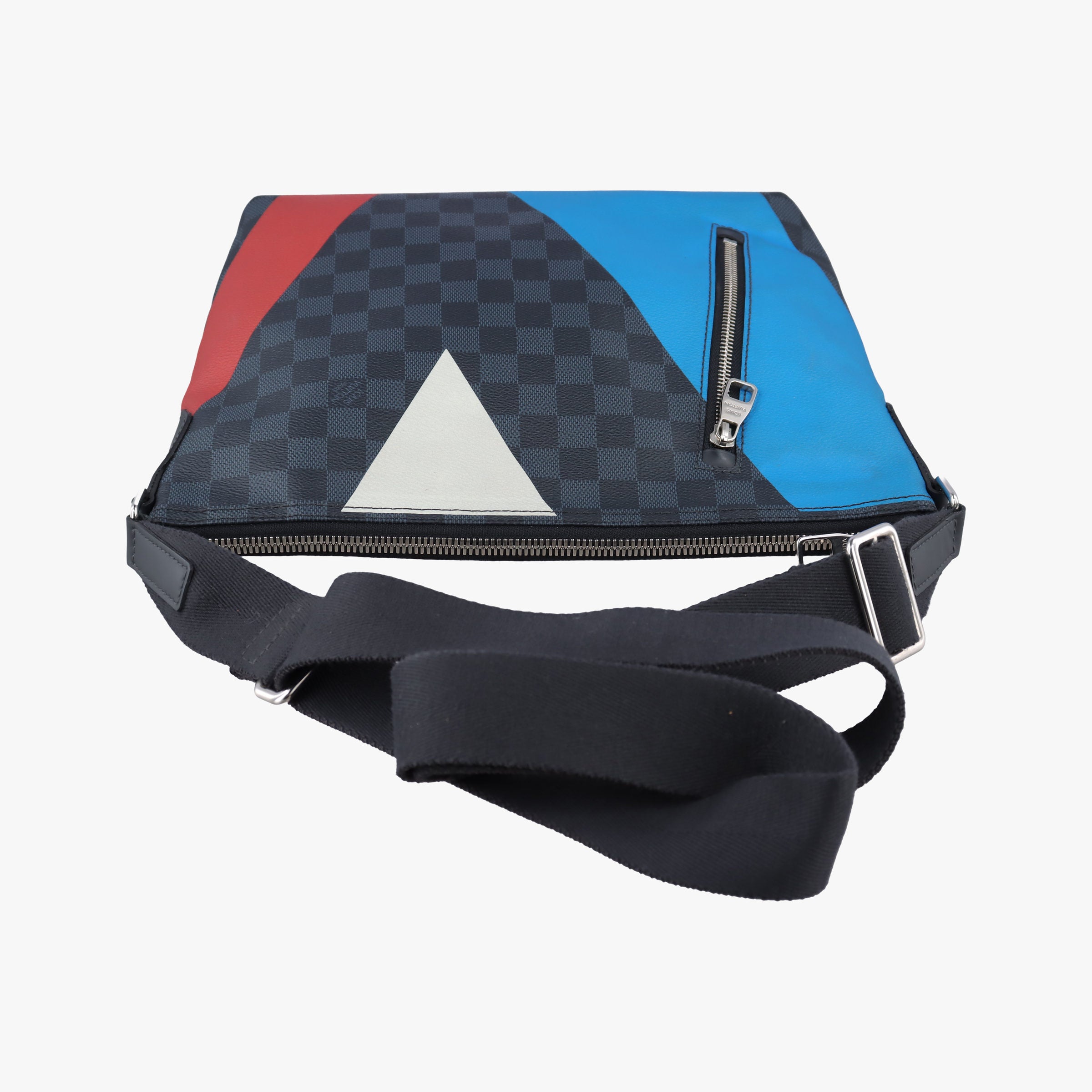 Pre-owned Louis Vuitton Mick PM America's Cup Limited Damier Cobalt × Tri-Color Coated Canvas × Leather N41639 shoulderbag | stylenewstar