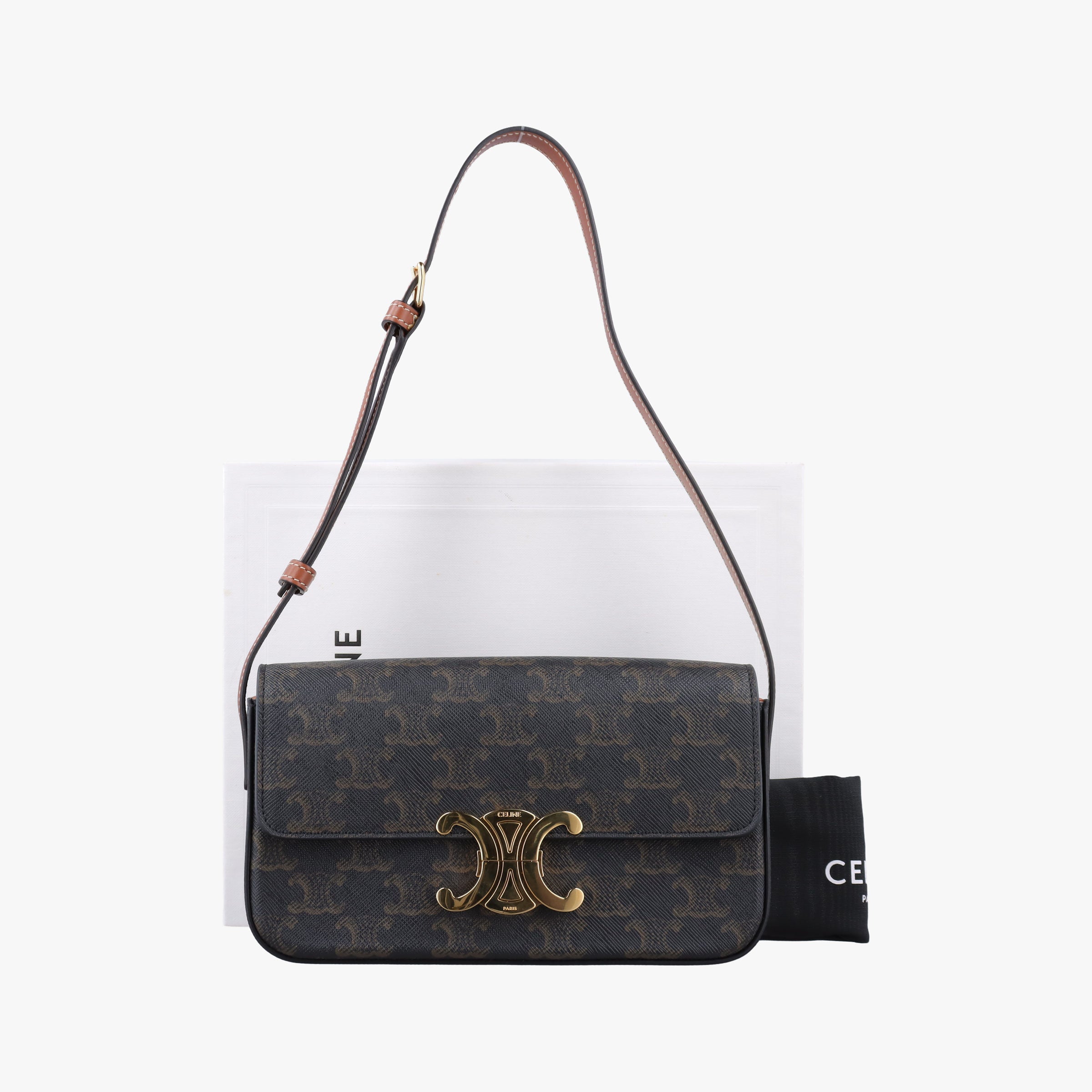 Secondhand Celine TRIOMPHE Brown PVC coated canvas  shoulderbag | stylenewstar