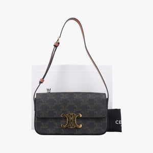 Secondhand Celine TRIOMPHE Brown PVC coated canvas  shoulderbag | stylenewstar