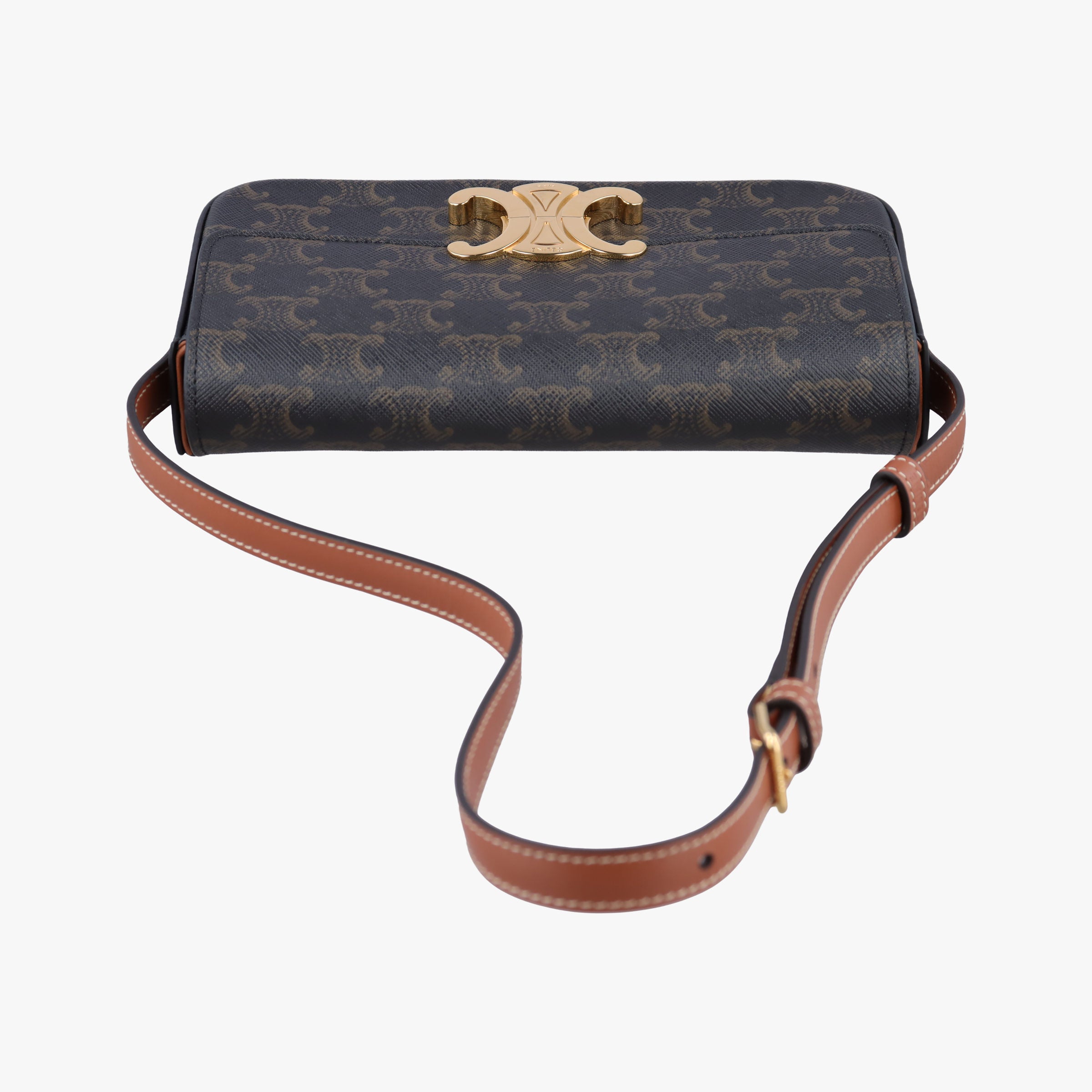 Secondhand Celine TRIOMPHE Brown PVC coated canvas  shoulderbag | stylenewstar