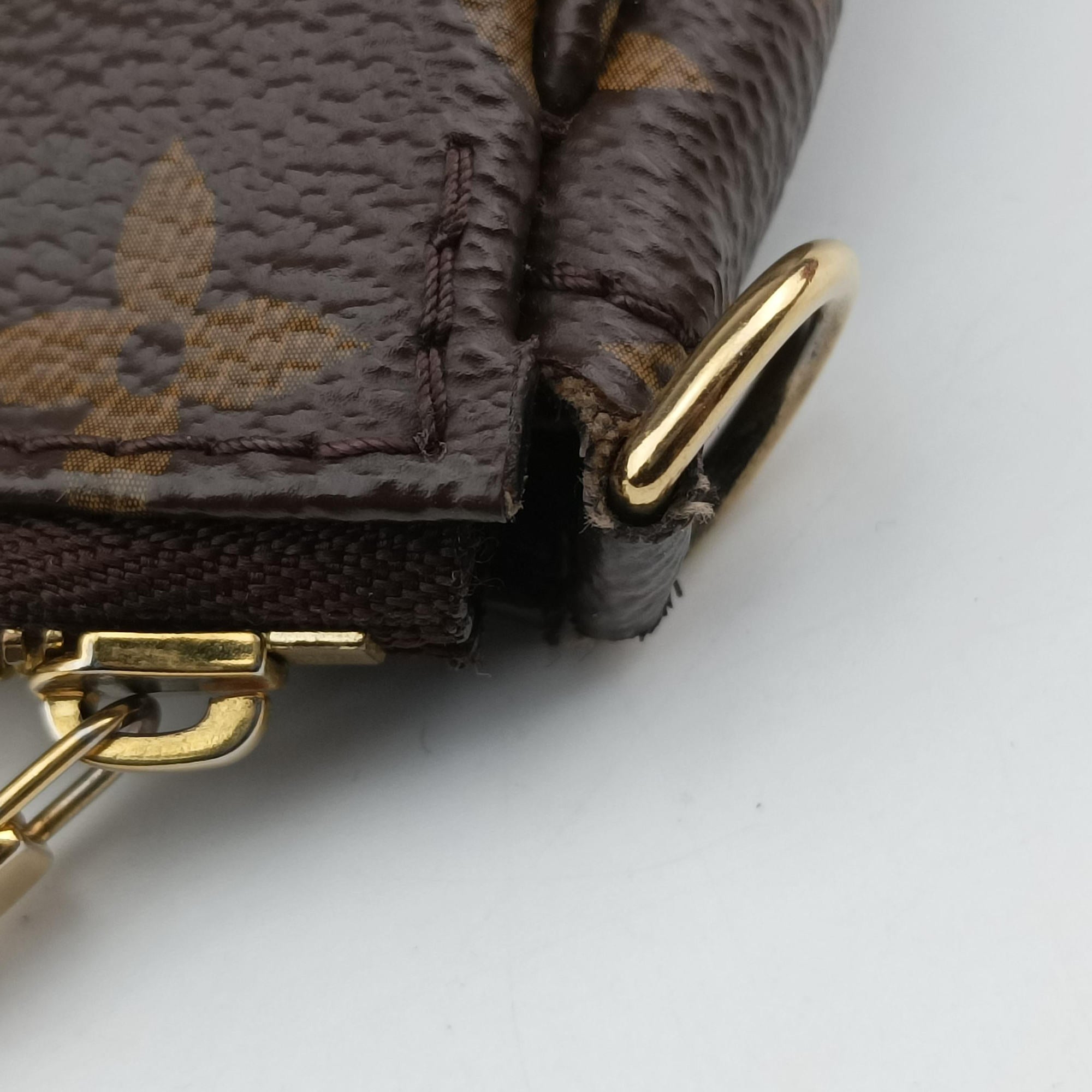 Pre-owned Louis Vuitton MULTI POCHETTE ACCESSOIRES MARRON×ROSE CLAIRE Monogram Canvas M44840 shoulderbag | stylenewstar