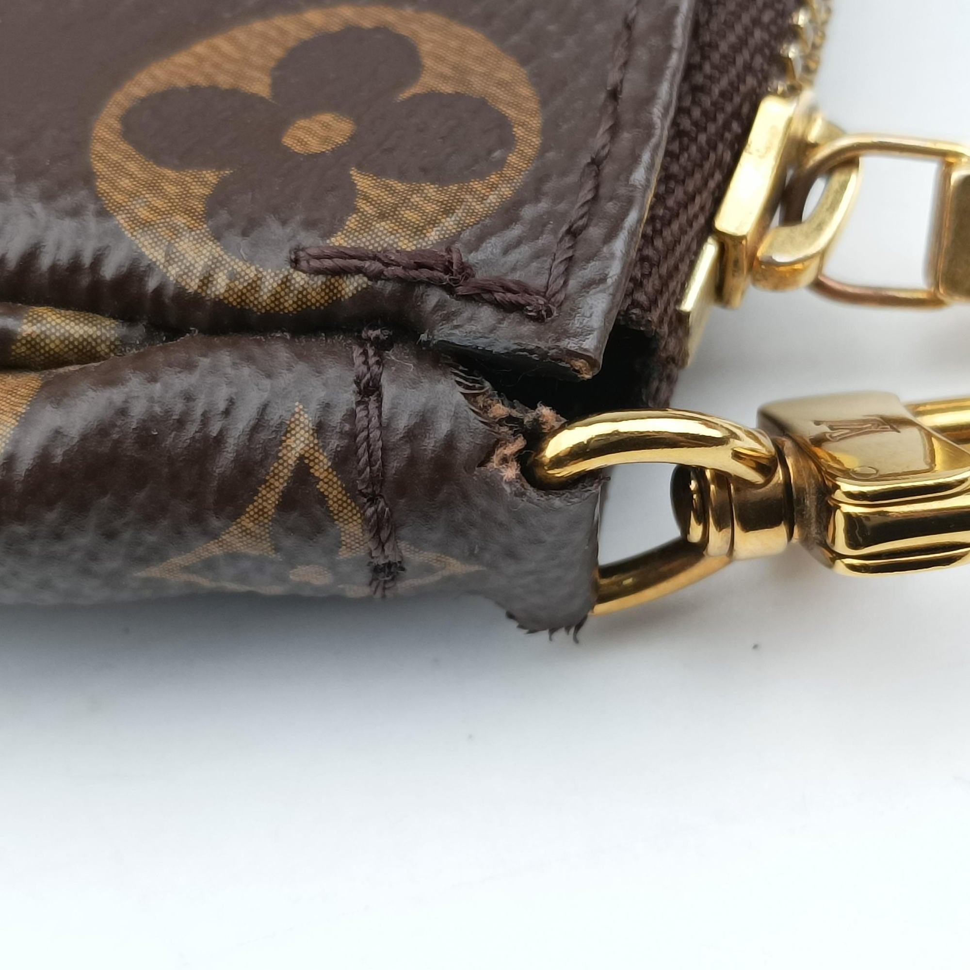 Pre-owned Louis Vuitton MULTI POCHETTE ACCESSOIRES MARRON×ROSE CLAIRE Monogram Canvas M44840 shoulderbag | stylenewstar