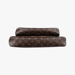Pre-owned Louis Vuitton MULTI POCHETTE ACCESSOIRES MARRON×ROSE CLAIRE Monogram Canvas M44840 shoulderbag | stylenewstar