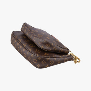 Pre-owned Louis Vuitton MULTI POCHETTE ACCESSOIRES MARRON×ROSE CLAIRE Monogram Canvas M44840 shoulderbag | stylenewstar