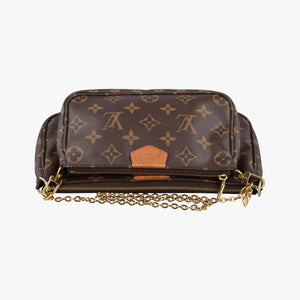 Pre-owned Louis Vuitton MULTI POCHETTE ACCESSOIRES MARRON×ROSE CLAIRE Monogram Canvas M44840 shoulderbag | stylenewstar