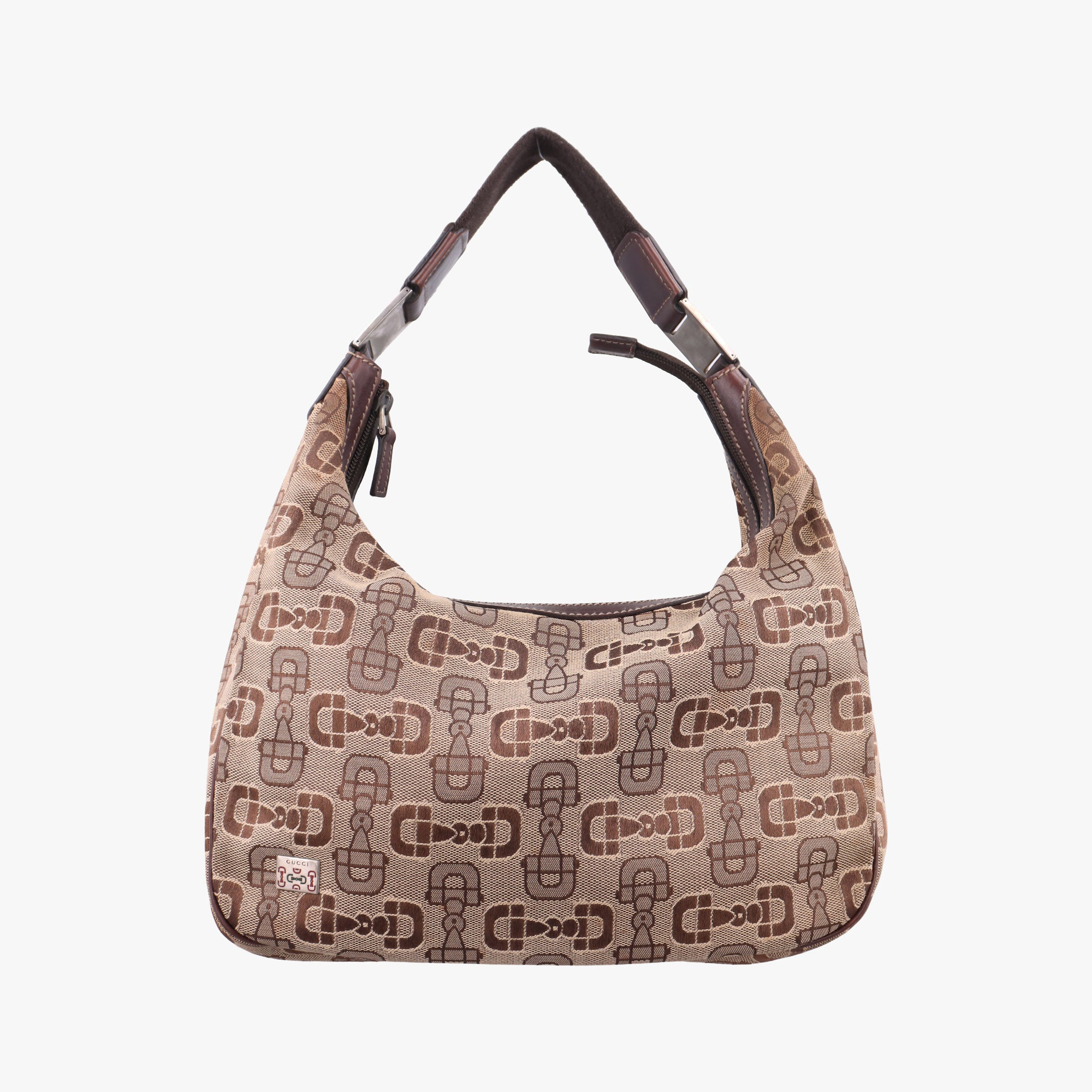 Vintage Gucci Horsebit print hobo Brown Canvas×Leather 211524 handbag | stylenewstar