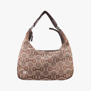 Vintage Gucci Horsebit print hobo Brown Canvas×Leather 211524 handbag | stylenewstar