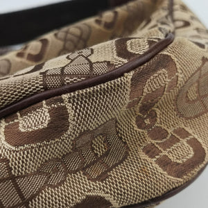 Vintage Gucci Horsebit print hobo Brown Canvas×Leather 211524 handbag | stylenewstar