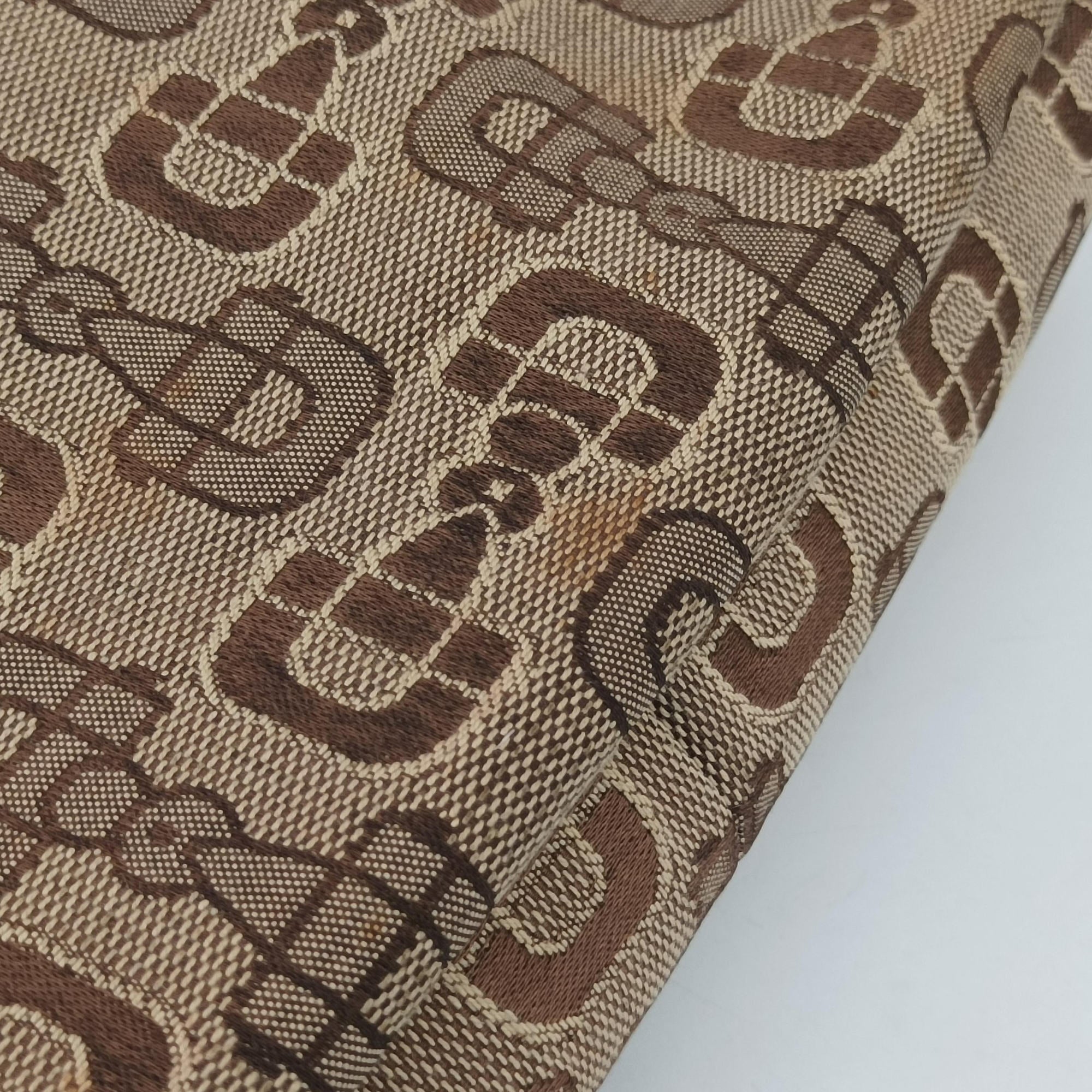 Vintage Gucci Horsebit print hobo Brown Canvas×Leather 211524 handbag | stylenewstar