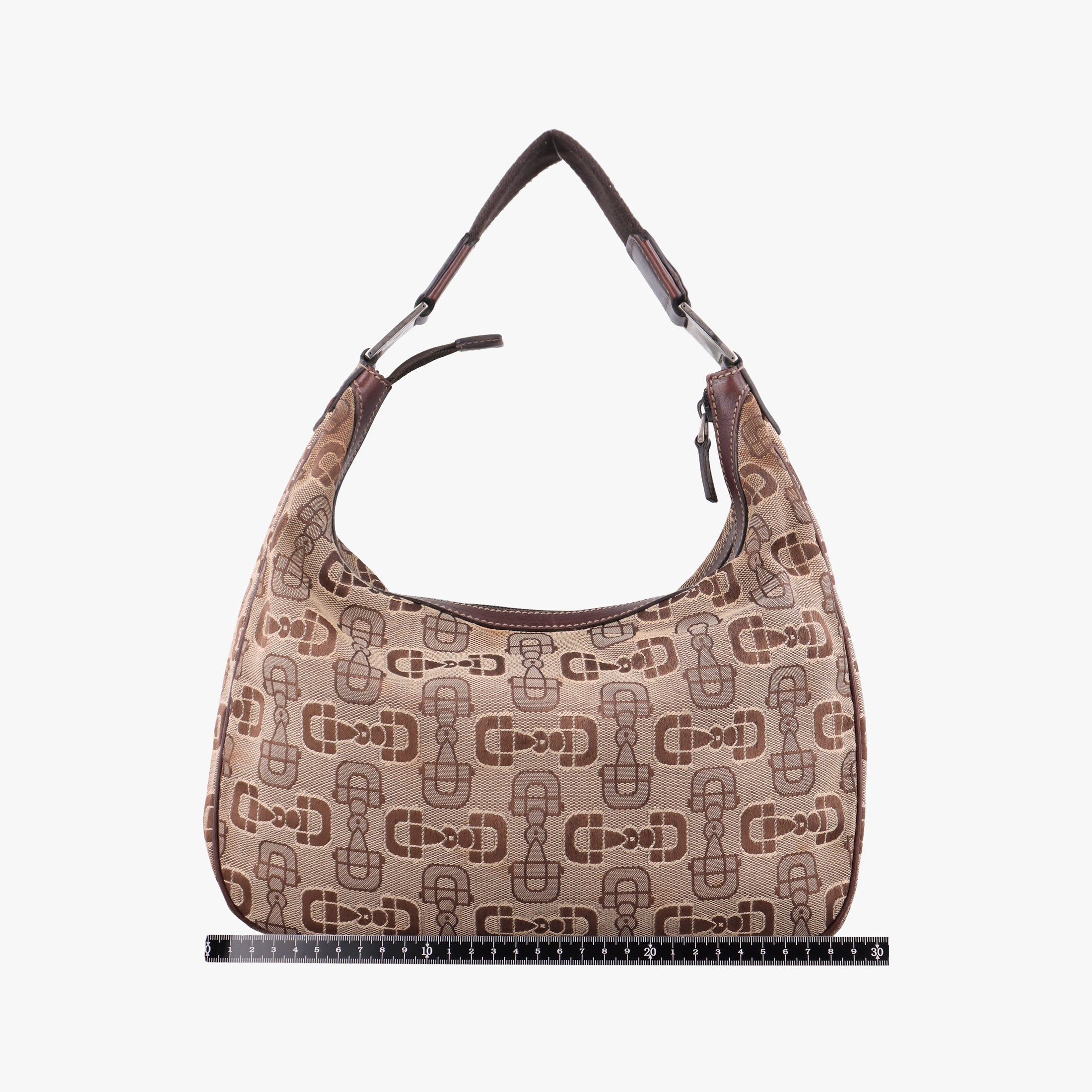 Vintage Gucci Horsebit print hobo Brown Canvas×Leather 211524 handbag | stylenewstar