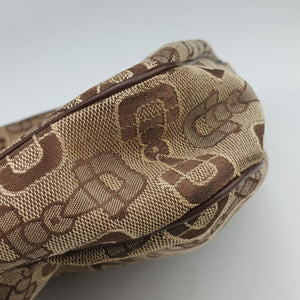 Vintage Gucci Horsebit print hobo Brown Canvas×Leather 211524 handbag | stylenewstar