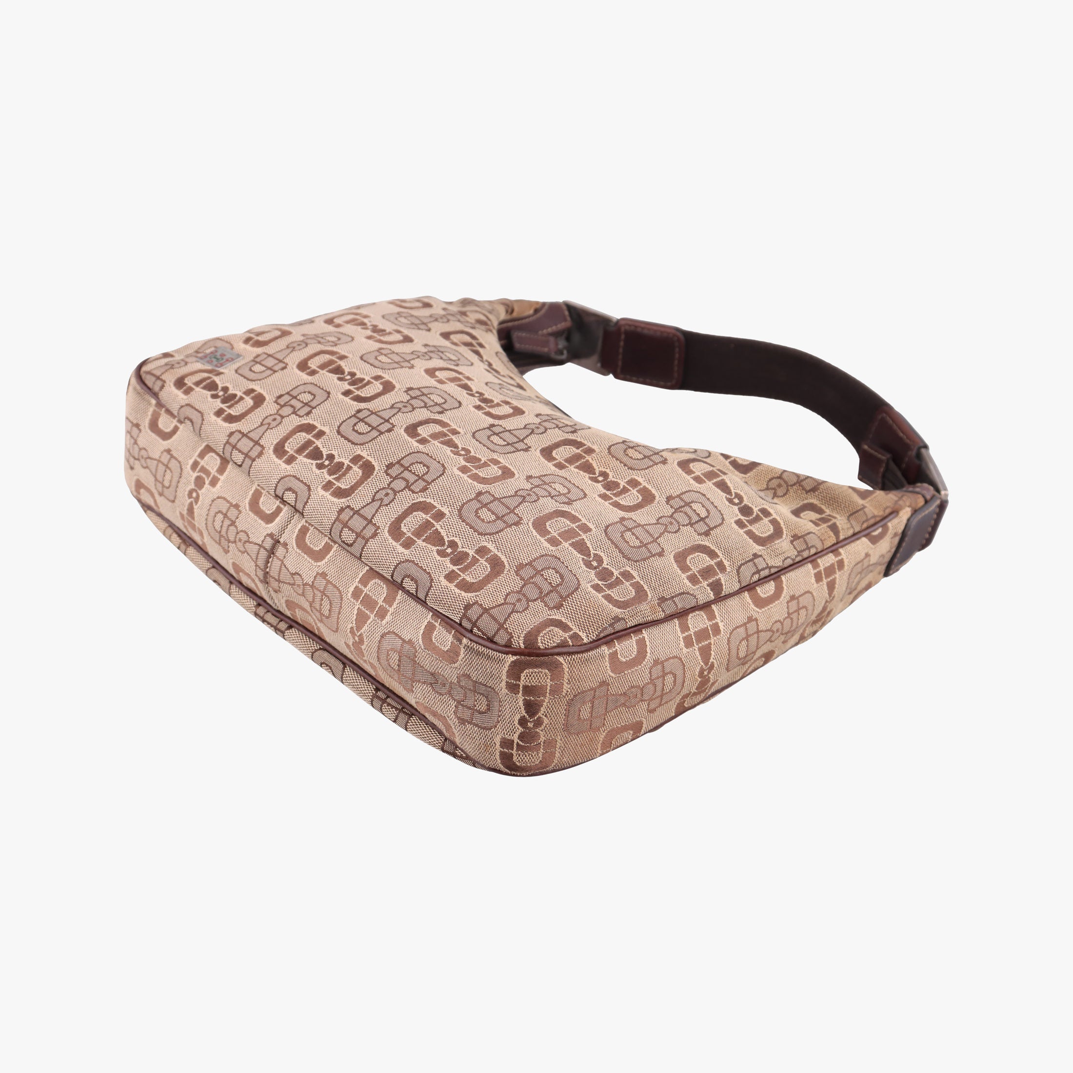 Vintage Gucci Horsebit print hobo Brown Canvas×Leather 211524 handbag | stylenewstar