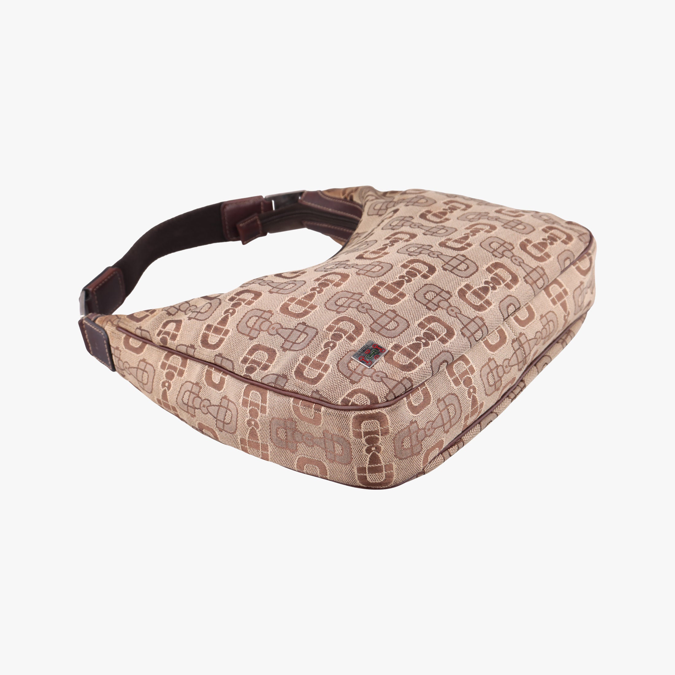 Vintage Gucci Horsebit print hobo Brown Canvas×Leather 211524 handbag | stylenewstar