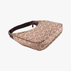 Vintage Gucci Horsebit print hobo Brown Canvas×Leather 211524 handbag | stylenewstar