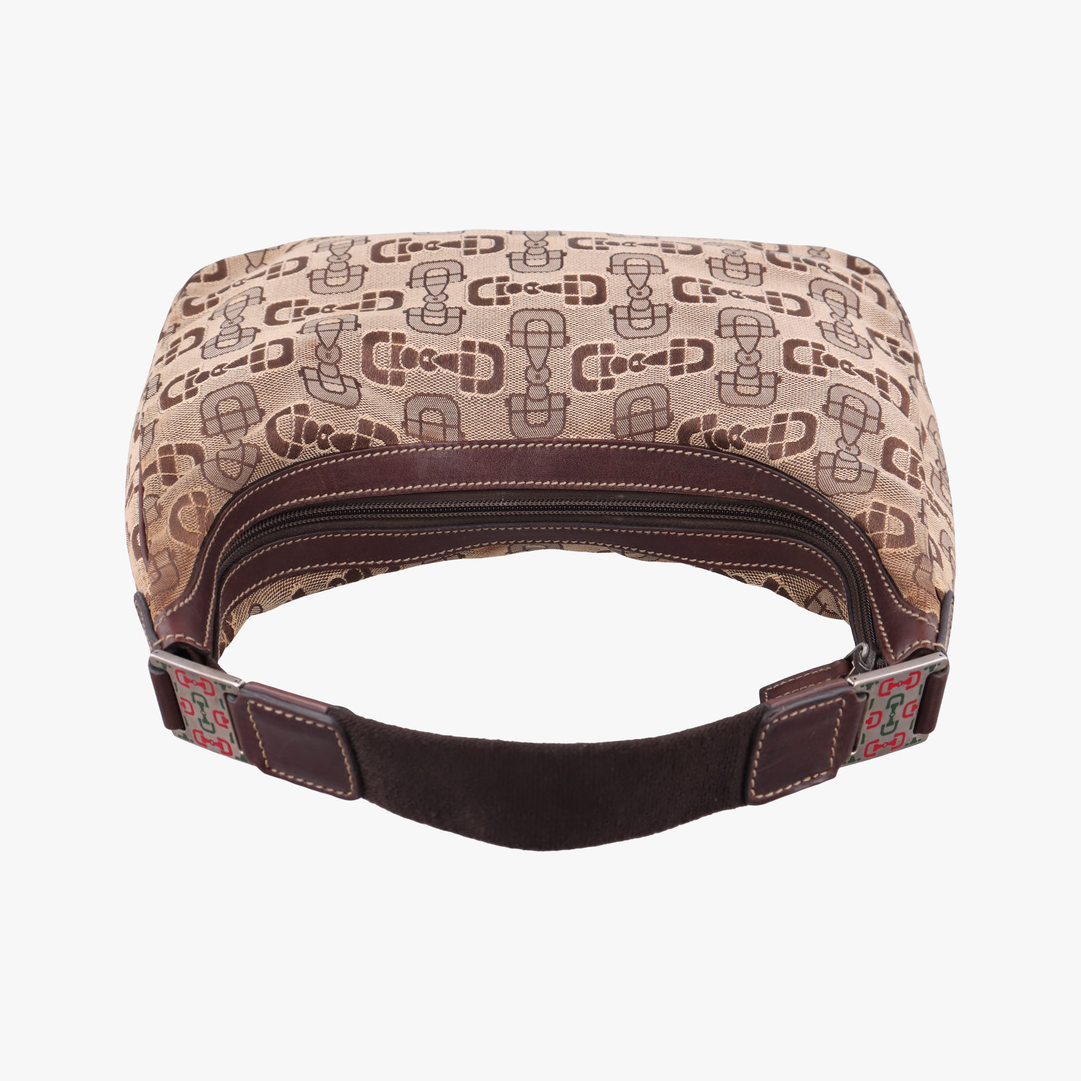 Vintage Gucci Horsebit print hobo Brown Canvas×Leather 211524 handbag | stylenewstar