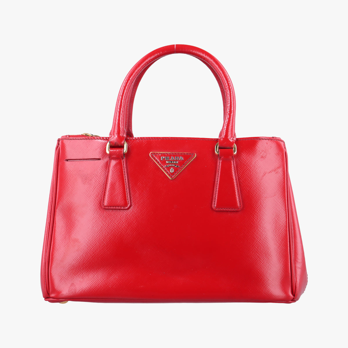 Pre-owned Prada Galleria Red SAFFIANO Leather BN1874 handbag | stylenewstar