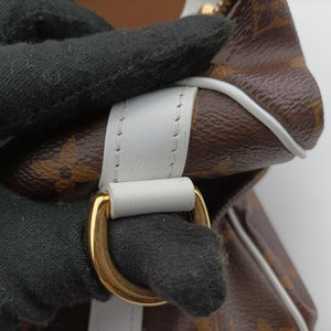 Secondhand Louis Vuitton Speedy Bandouliere 25 brown×white Monogram Canvas×calf leather M20754 shoulderbag | stylenewstar