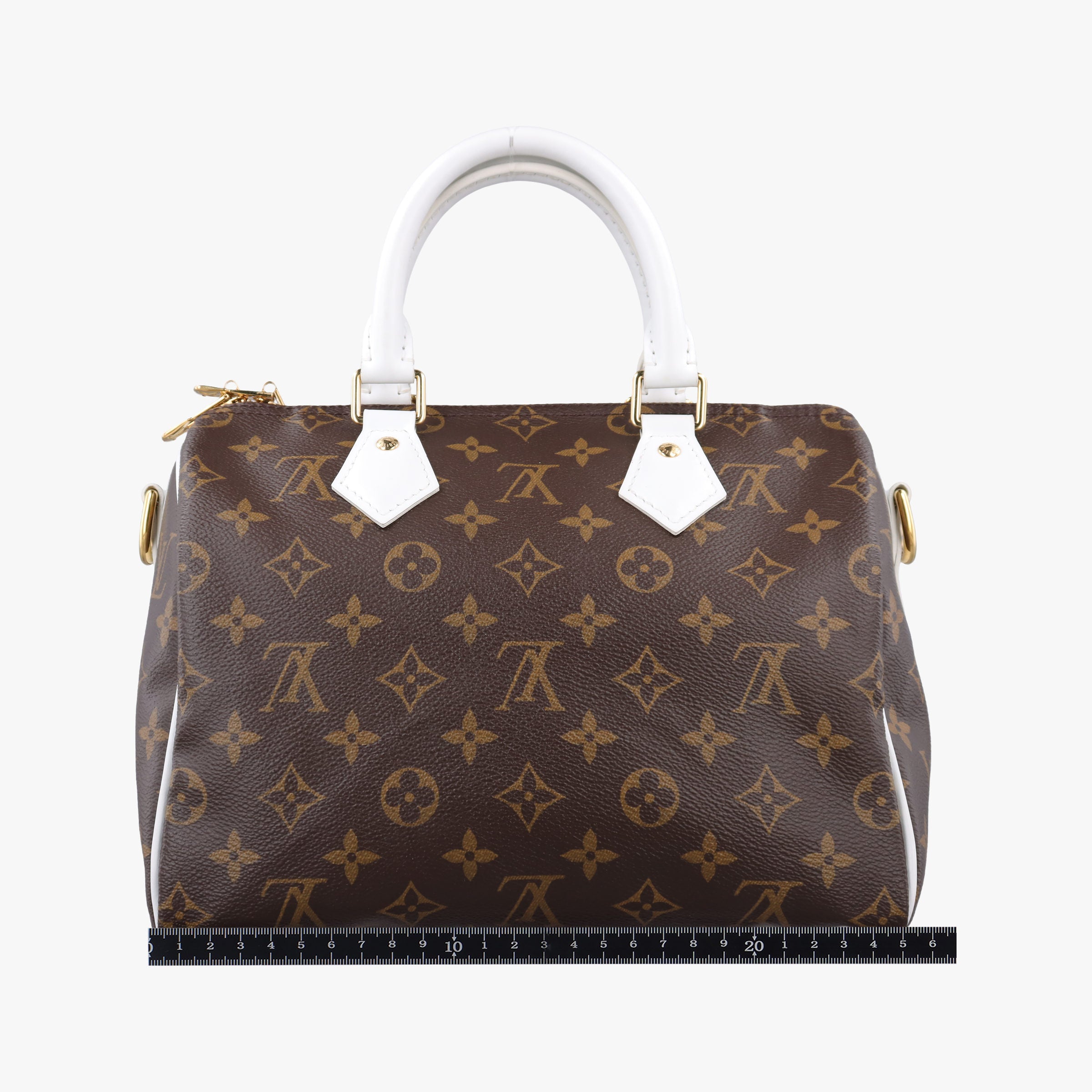 Secondhand Louis Vuitton Speedy Bandouliere 25 brown×white Monogram Canvas×calf leather M20754 shoulderbag | stylenewstar