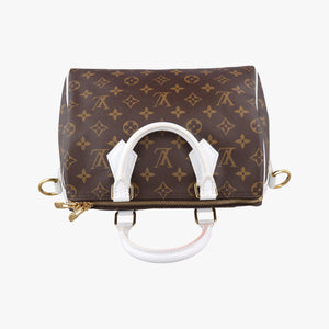 Secondhand Louis Vuitton Speedy Bandouliere 25 brown×white Monogram Canvas×calf leather M20754 shoulderbag | stylenewstar