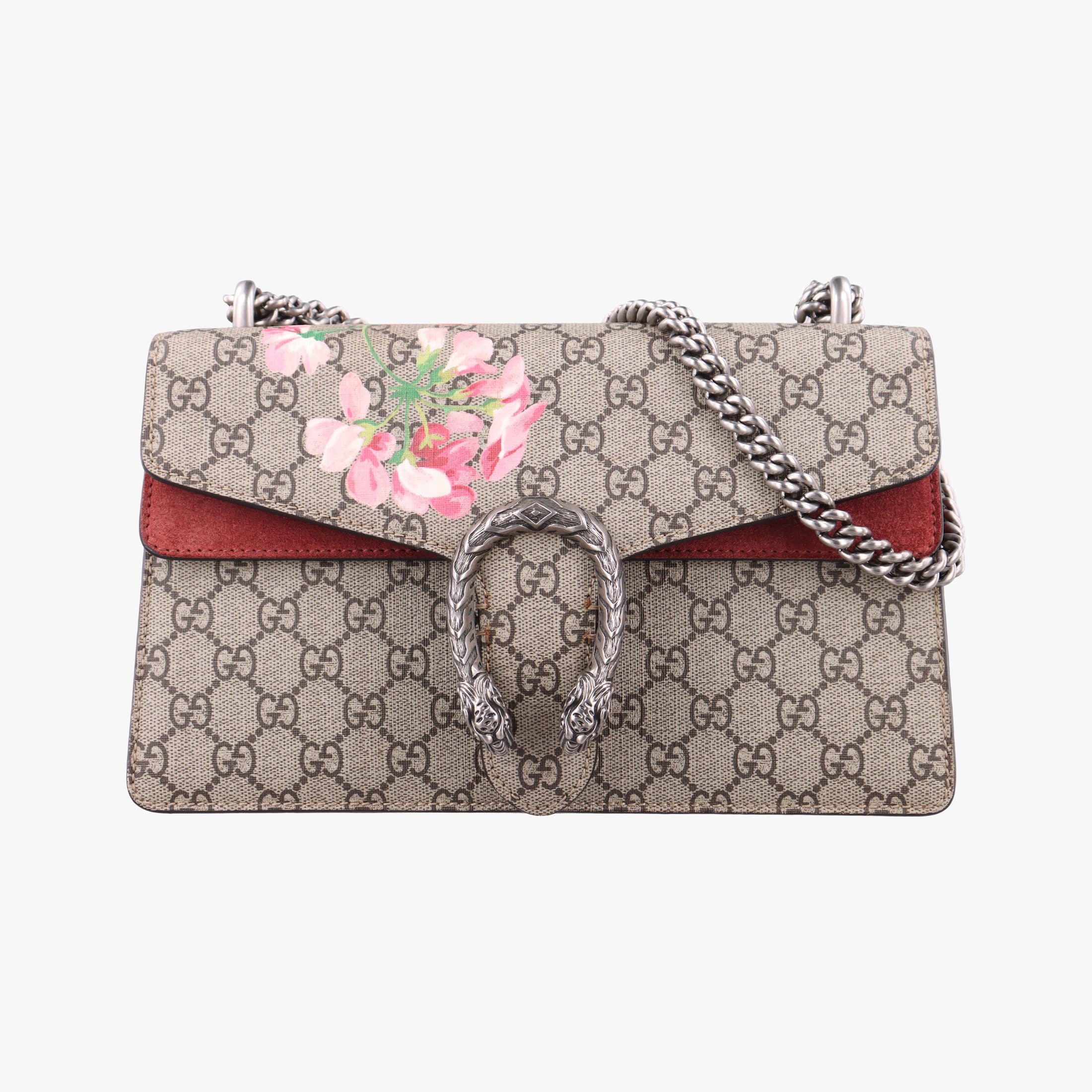 Pre-owned Gucci Dionysus Beige×Red×Multicolour PVC coated canvas × suede 400249 shoulderbag | stylenewstar