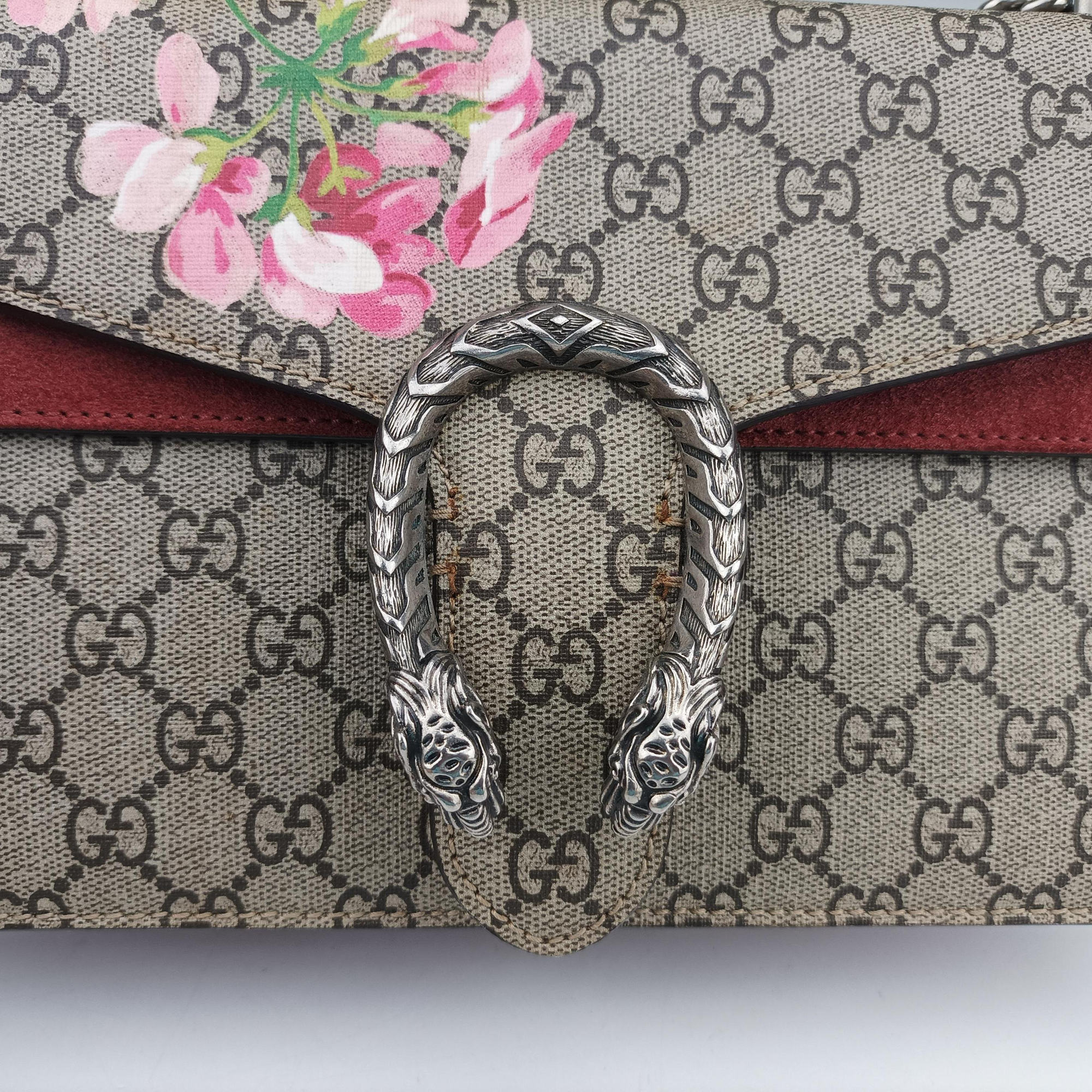 Pre-owned Gucci Dionysus Beige×Red×Multicolour PVC coated canvas × suede 400249 shoulderbag | stylenewstar