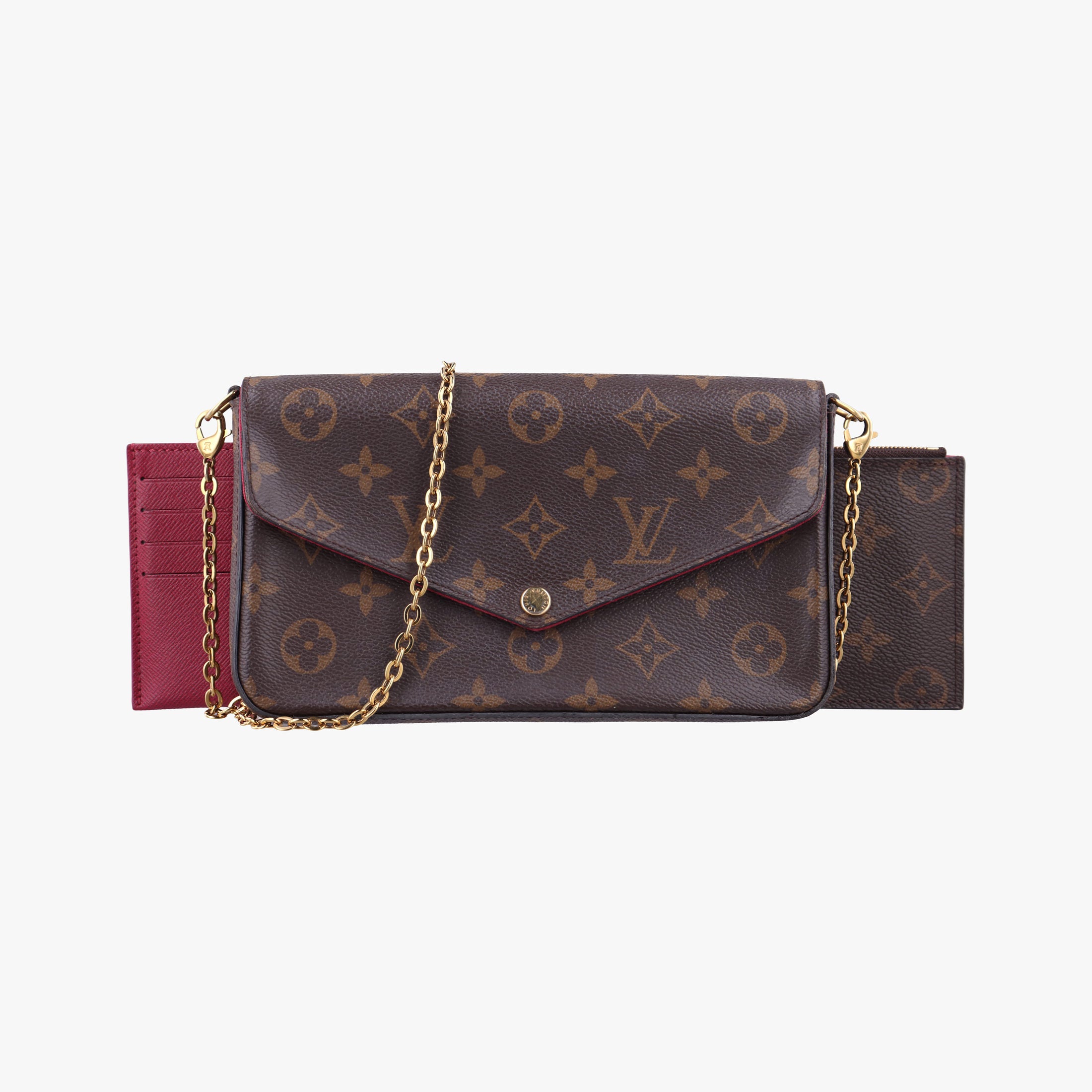 Pre-owned Louis Vuitton Pochette Felicie Brown Monogram Canvas M61276 shoulderbag | stylenewstar