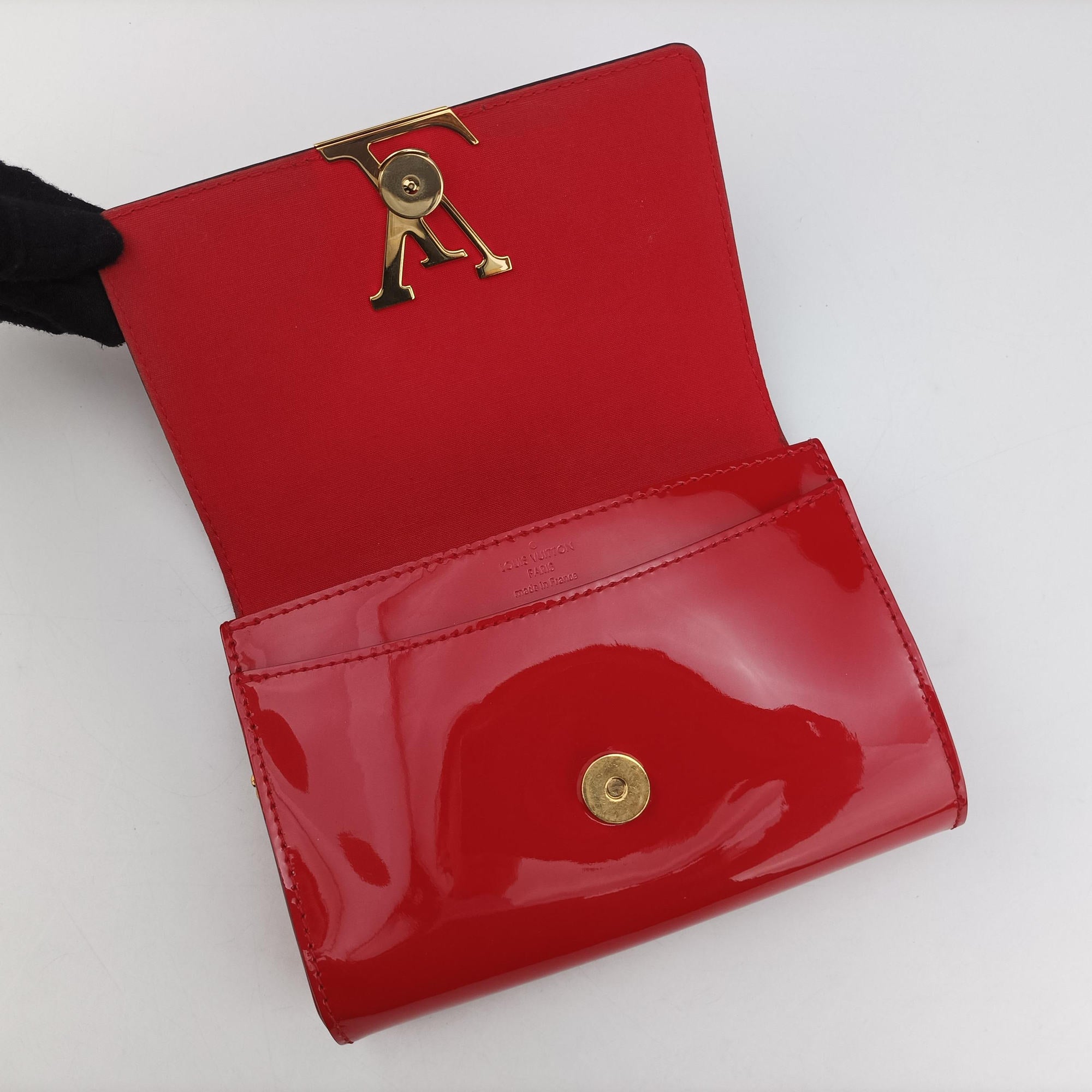 Pre-owned Louis Vuitton Louise PM CERISE Vernis M64550 shoulderbag | stylenewstar