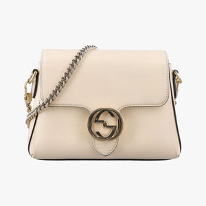 Pre-owned Gucci Interlocking G White Leather 607720 shoulderbag | stylenewstar