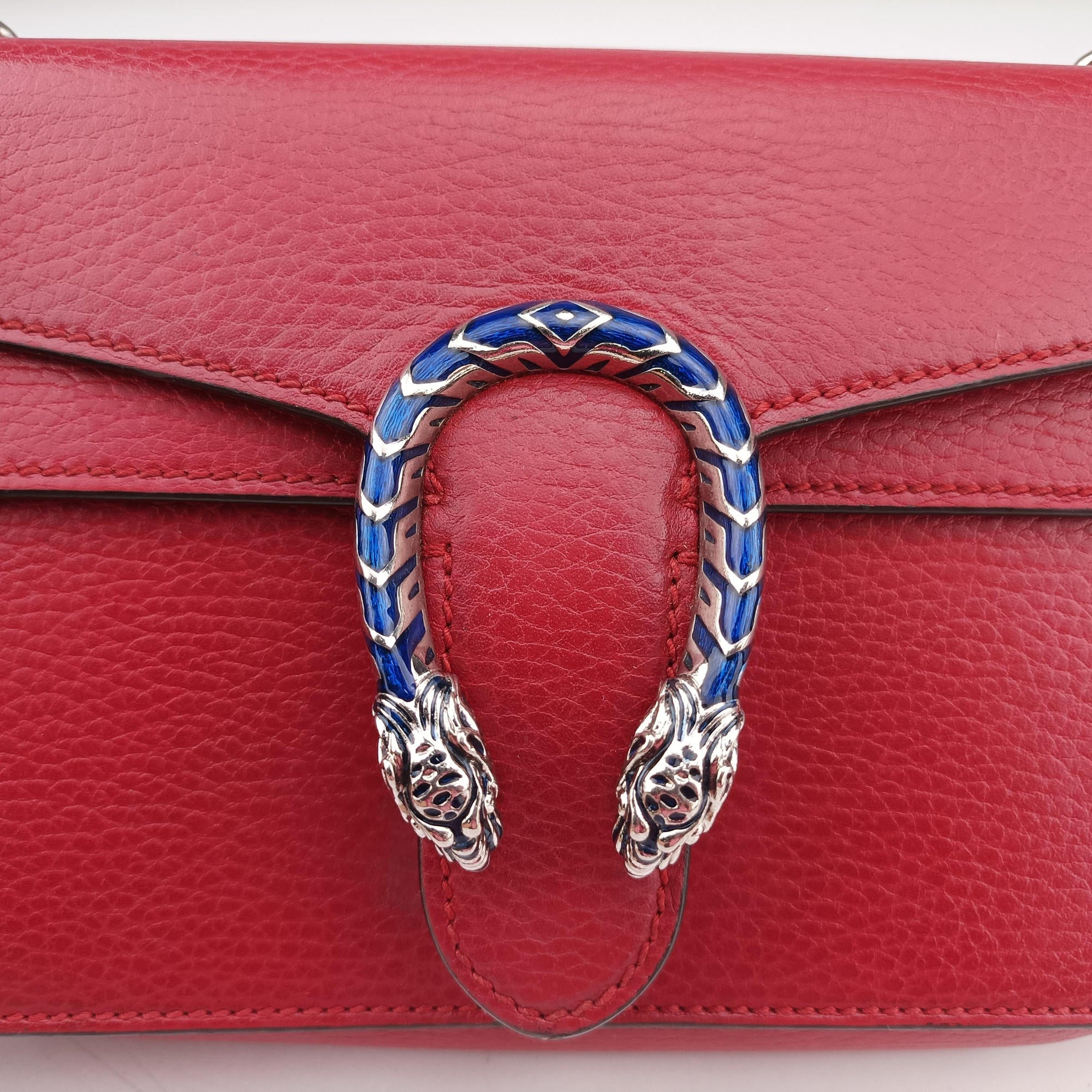 Pre-owned Gucci Dionysus Red Leather 499623 shoulderbag | stylenewstar